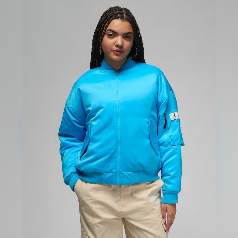 Nike Jordan Renegade blue bomber Jacket - oversized puffer dopamine dressing - Picture 3 of 14